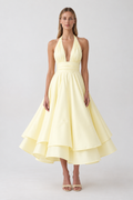 Vestido Celeste amarelo – frente