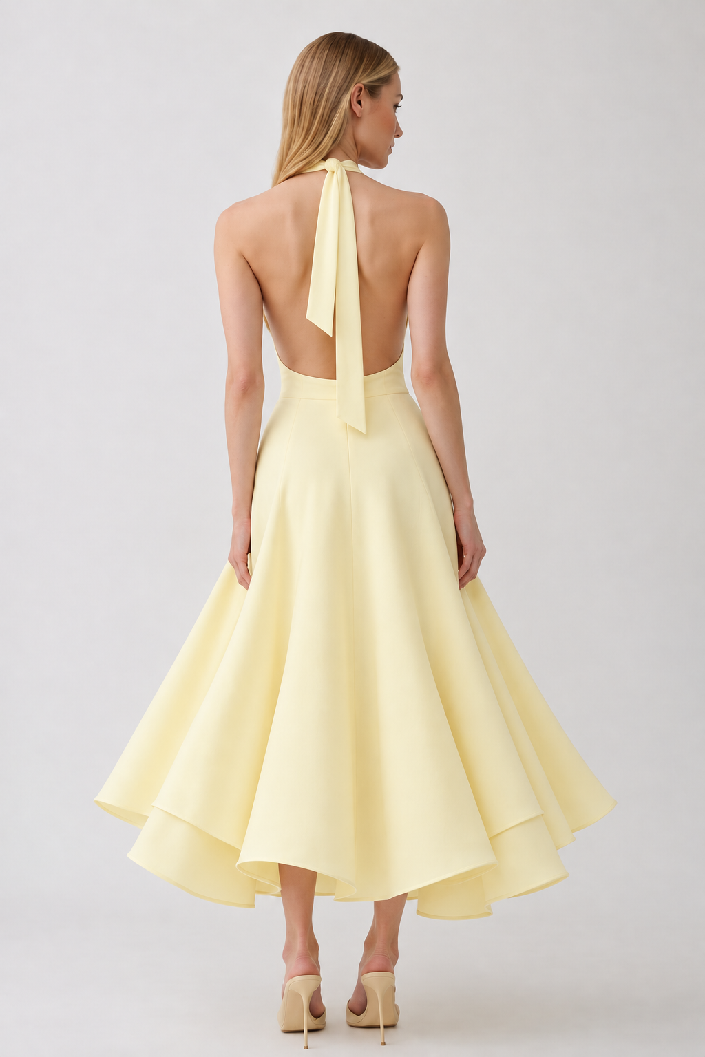 Vestido Celeste amarelo – frente