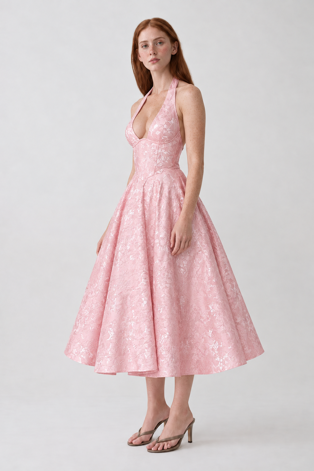 Vestido Delfina rosa - lado