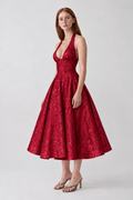 Vestido Delfina vermelho - lado