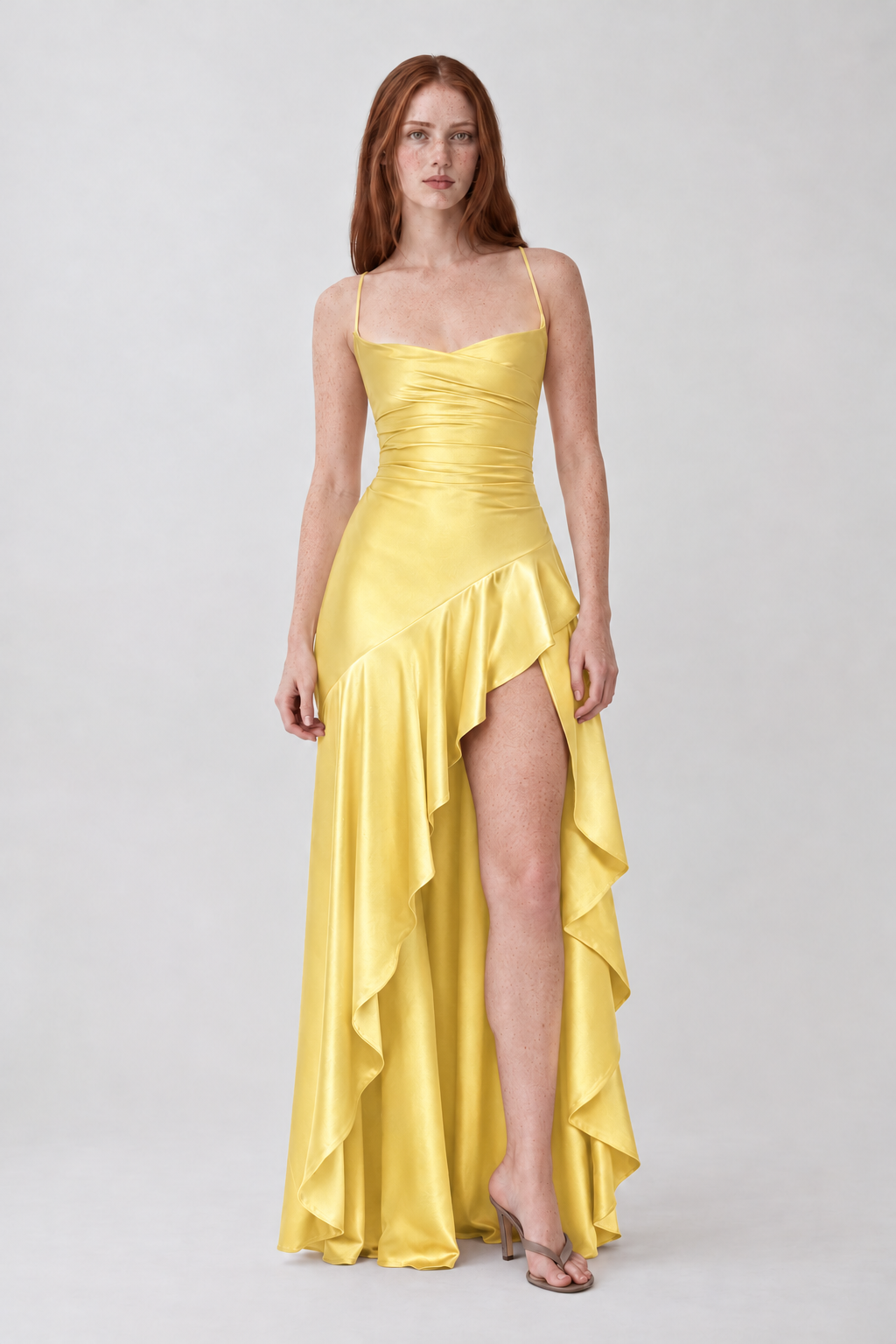 Vestido Lavínia amarelo — vista frontal