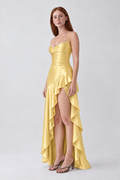 Vestido Lavínia amarelo — vista lateral