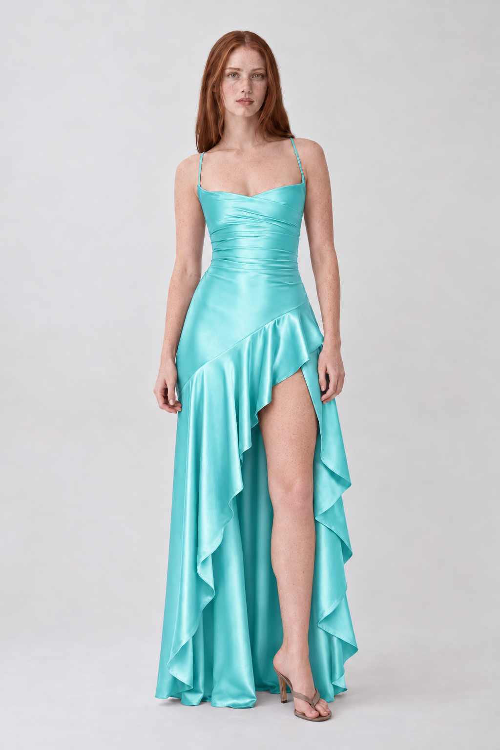 Vestido Lavínia azul claro — vista frontal