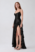 Vestido Lavínia preto — vista lateral