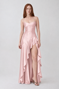 Vestido Lavínia rosa — vista frontal